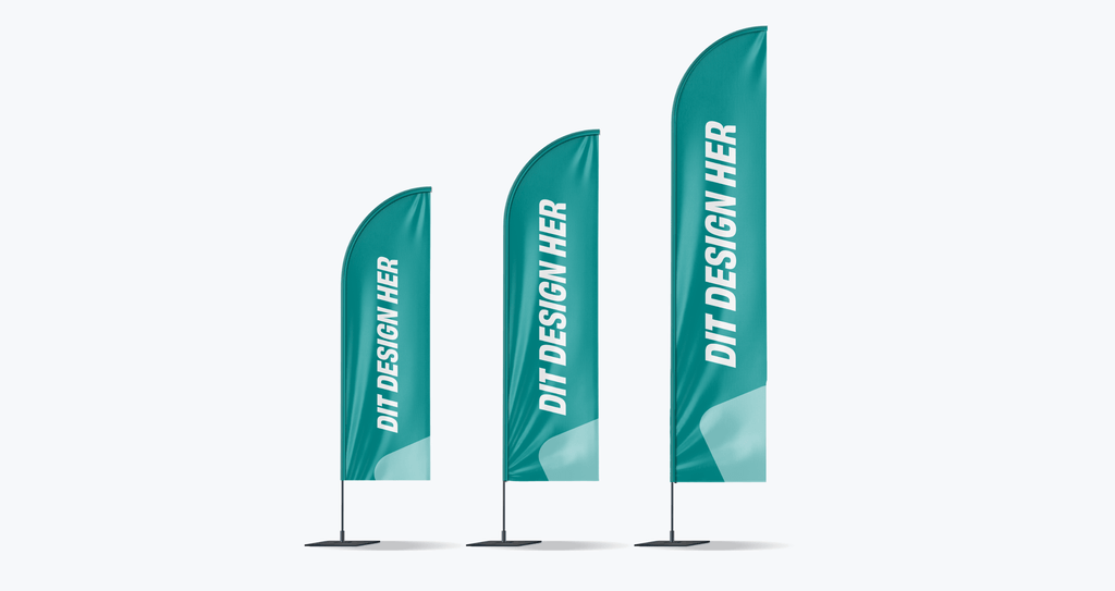 Standard beachflag i flere størrelser